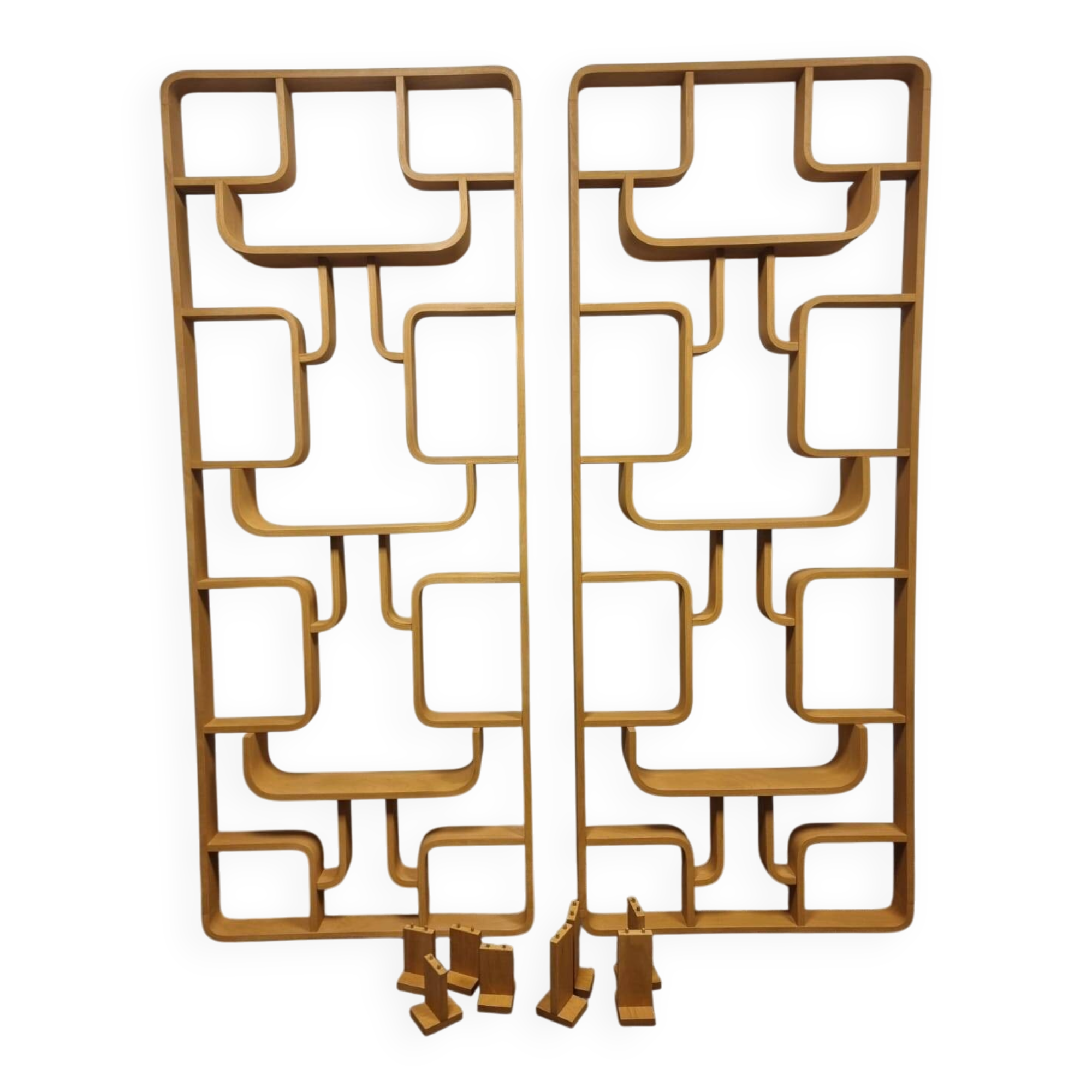Paravents par Ludvik Volak pour Drevopodnik Holesov, années 1950, ensemble de 2.