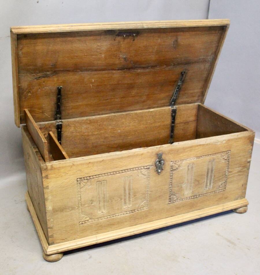 19th-century oak chest