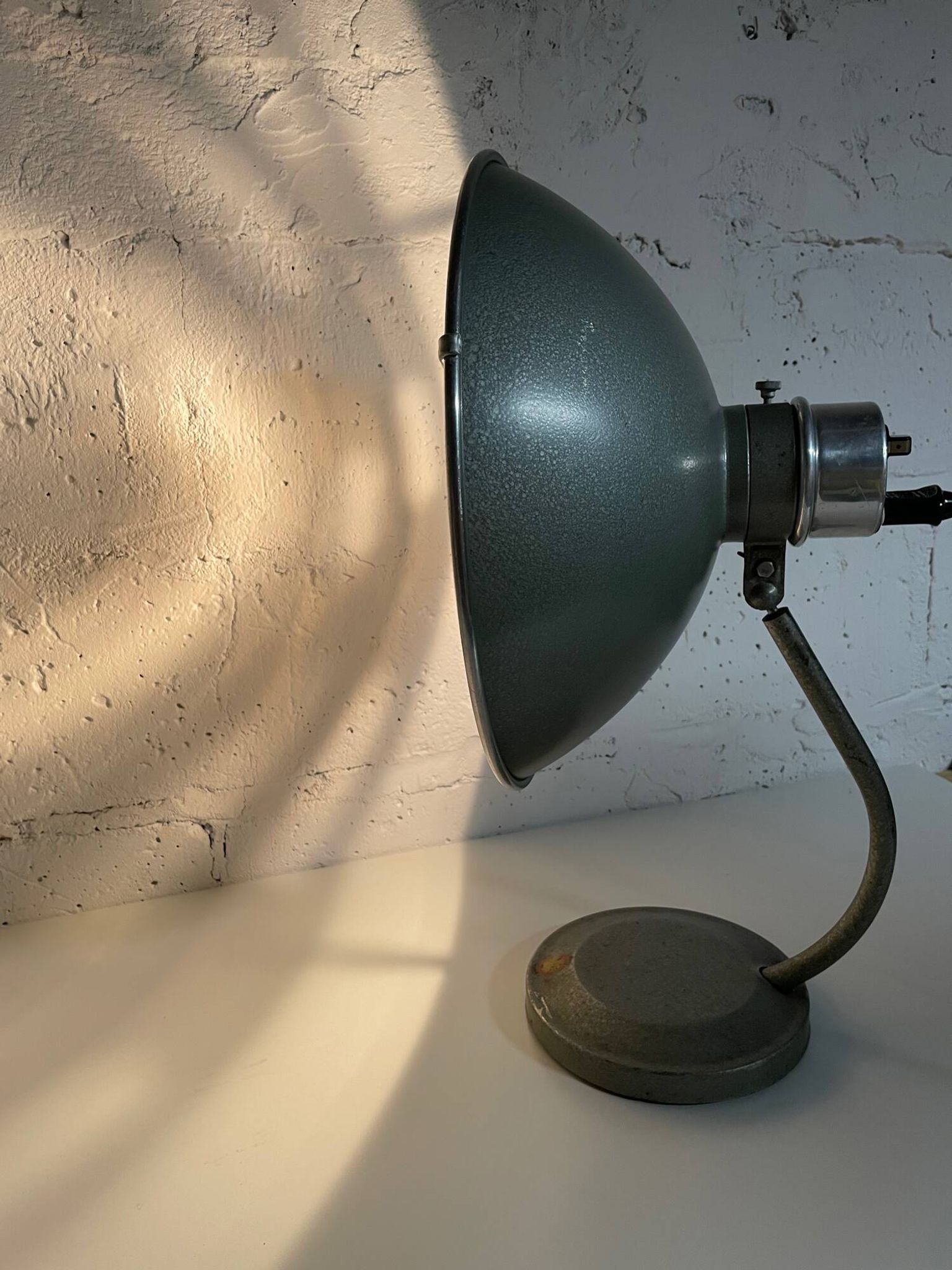 Industrial, medical table lamp.