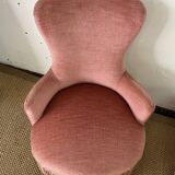 Pair of powder pink toad armchairs