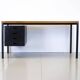 Bureau hollandais en teck et acier noir des années 1960