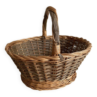 Panier osier gris vert