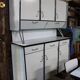 complete kitchen in blue formica buffet table and chairs