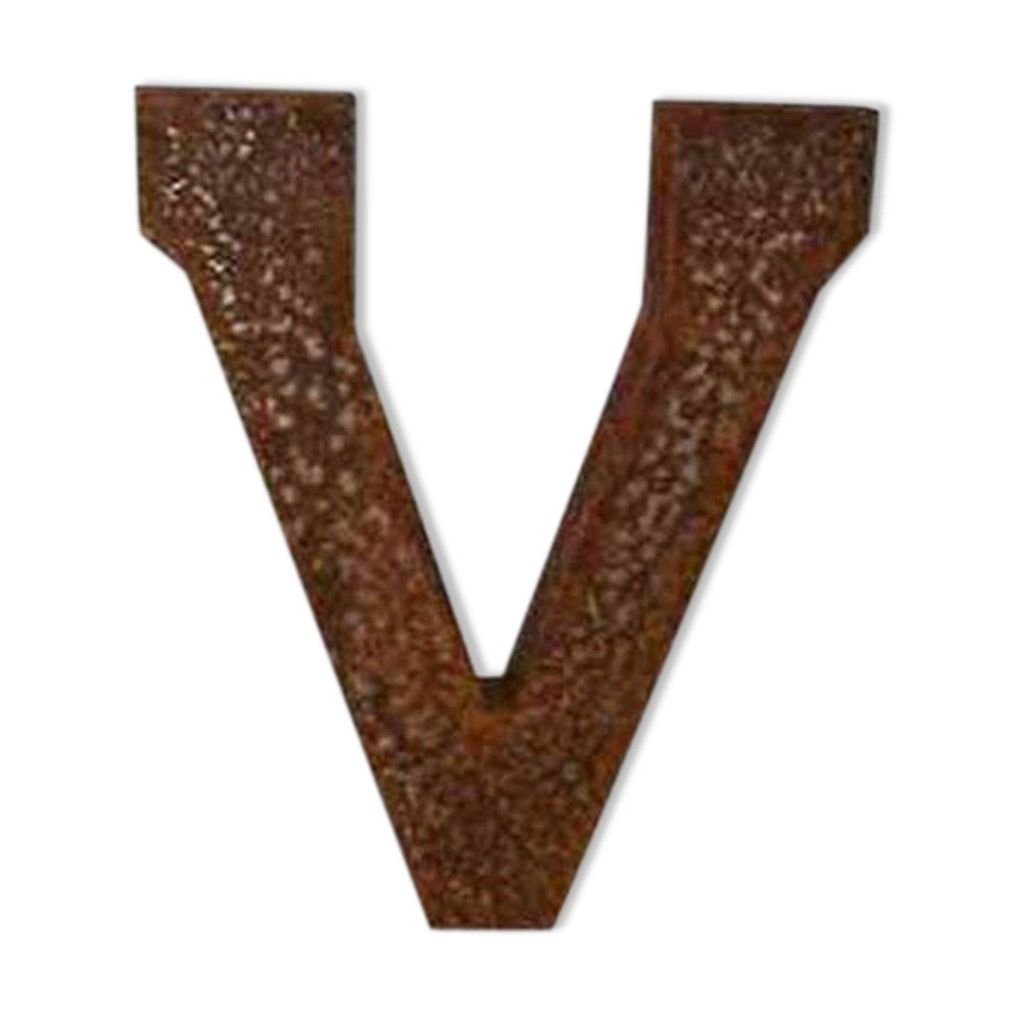 Industrial iron letter "V"