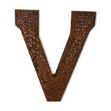 Industrial iron letter "V"