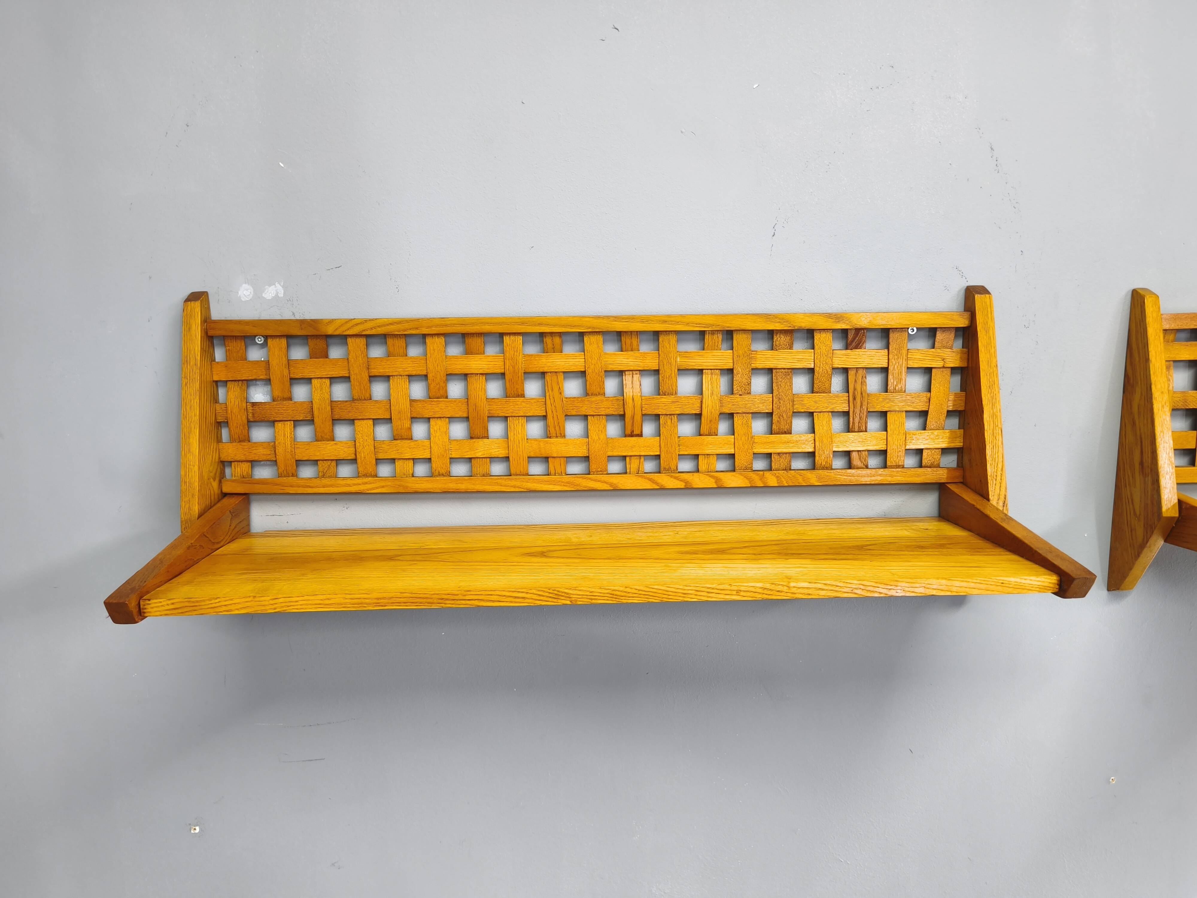 Pair of Mid-Century Folding Wall Shelves by ULUV, Czechoslovakia 1960s