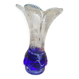 Grand vase en verre bleu