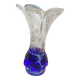 Large blue glass vase
