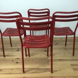 Set of 4 chairs bistro Tolix T2 industrial steel