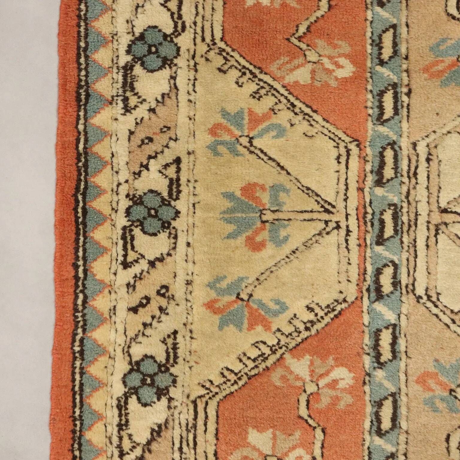 Antique Kars rug made of cotton and wool, hand-knotted, 102 x 100 in.
