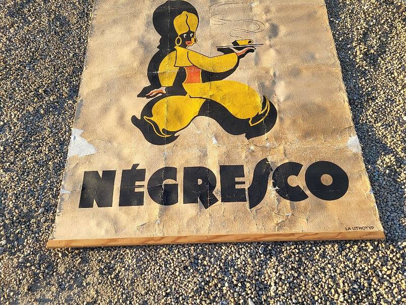 large poster your cafe negresco on canvas