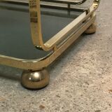 Rolling table in gilded metal Italian design 80