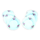 6 Cheese Plates / Dessert White Porcelain Floral decoration Arpo