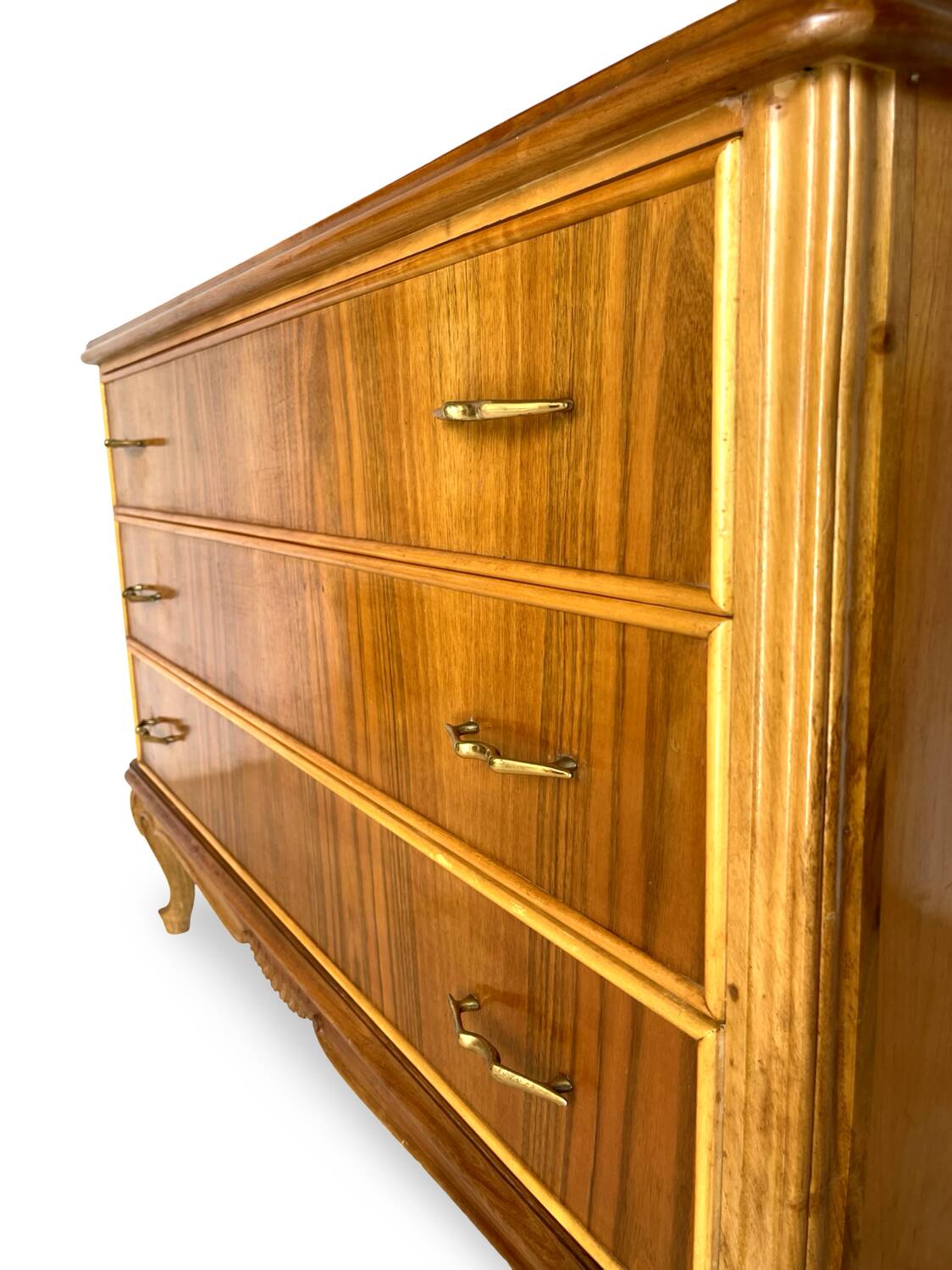 Commode italienne en noyer du milieu du siècle, années 1960.