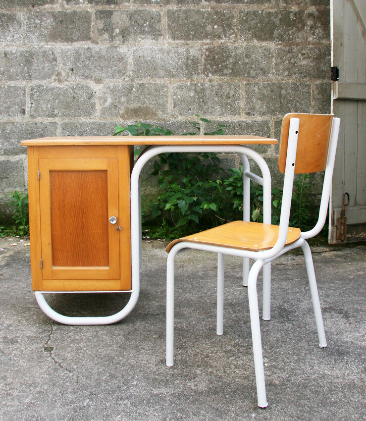 School desk and chair