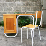 School desk and chair