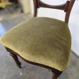 Set of 2 Victorian Balloon Back Chairs with Green Seats