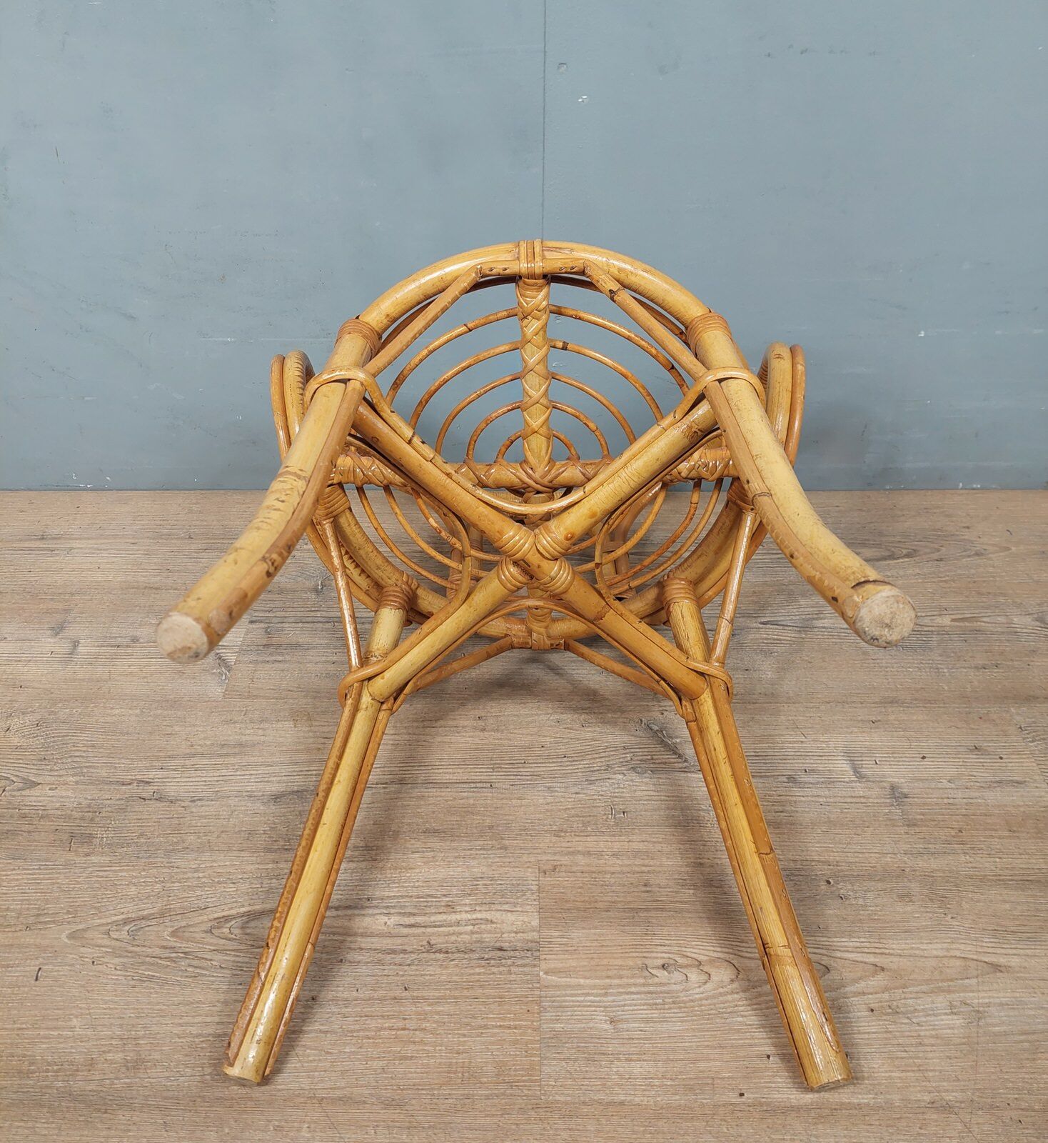 Vintage bamboo and rattan armchair