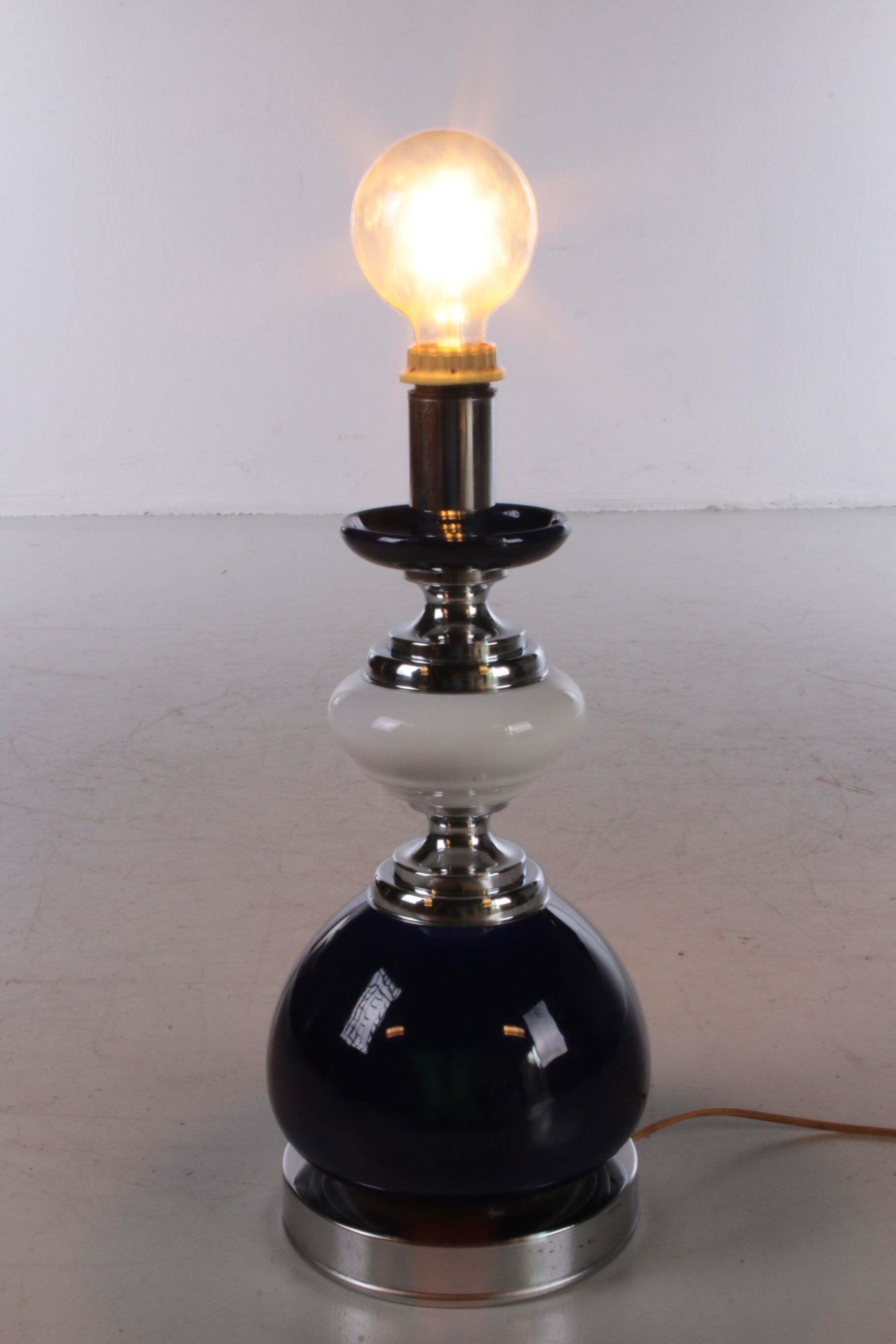 PIed de lampe vintage en verre coloré, années 1960