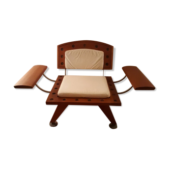 Solid teak armchair