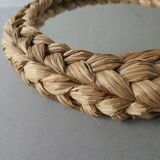 Mirror in braided natural material 70s 33cm