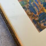 Oil on paper, wooden frame, glass