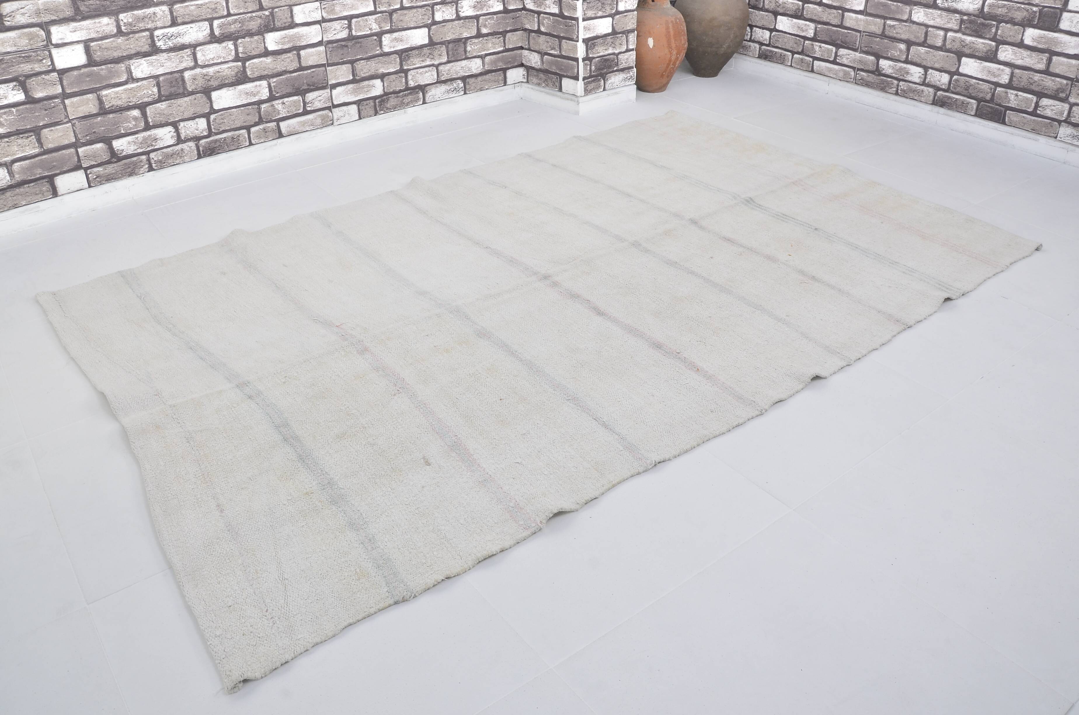 Stripe Neutral Vintage Hmep Kilim Rug sku 3678