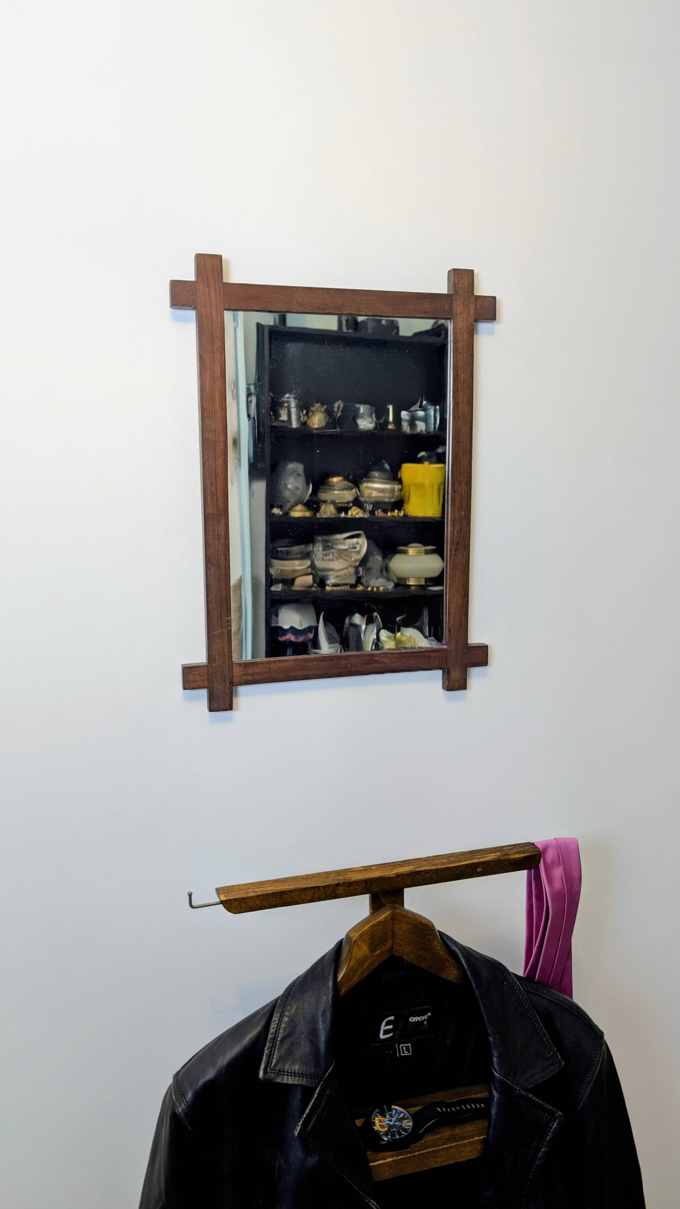 Solid wood mirror from the 1940s – 53 x 40 cm – simple and elegant