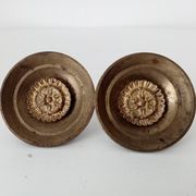 Pair of antique Empire furniture knobs from the 19th century in solid bronze.