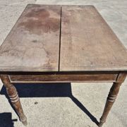 Antique French kitchen table 127 x 83 cm with drawer rustic