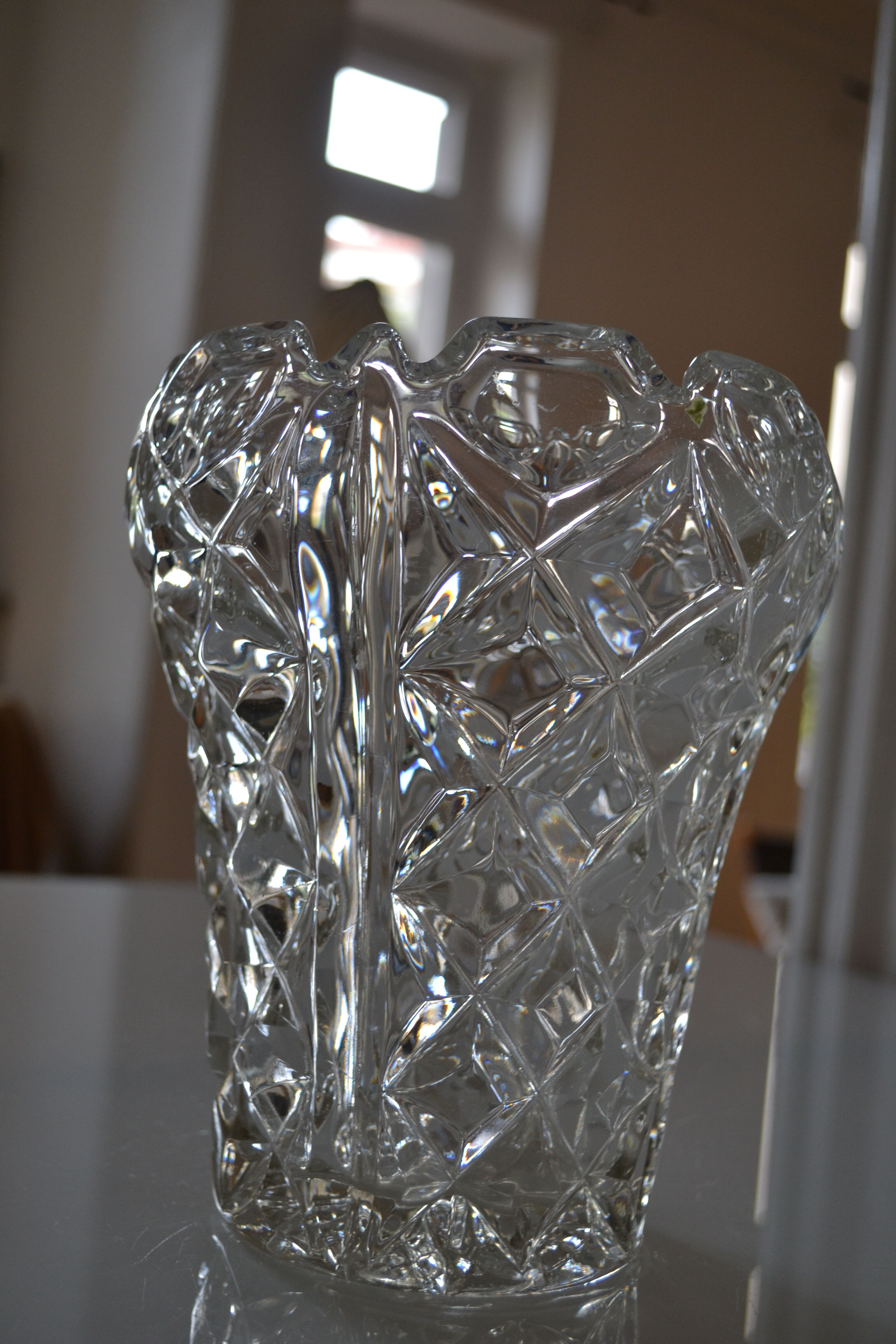 Vase vintage crystal mold czechoslovakia years 50