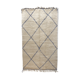 Berber carpet Beni Ouarain with majorelle blue diamonds 250 x 148cm