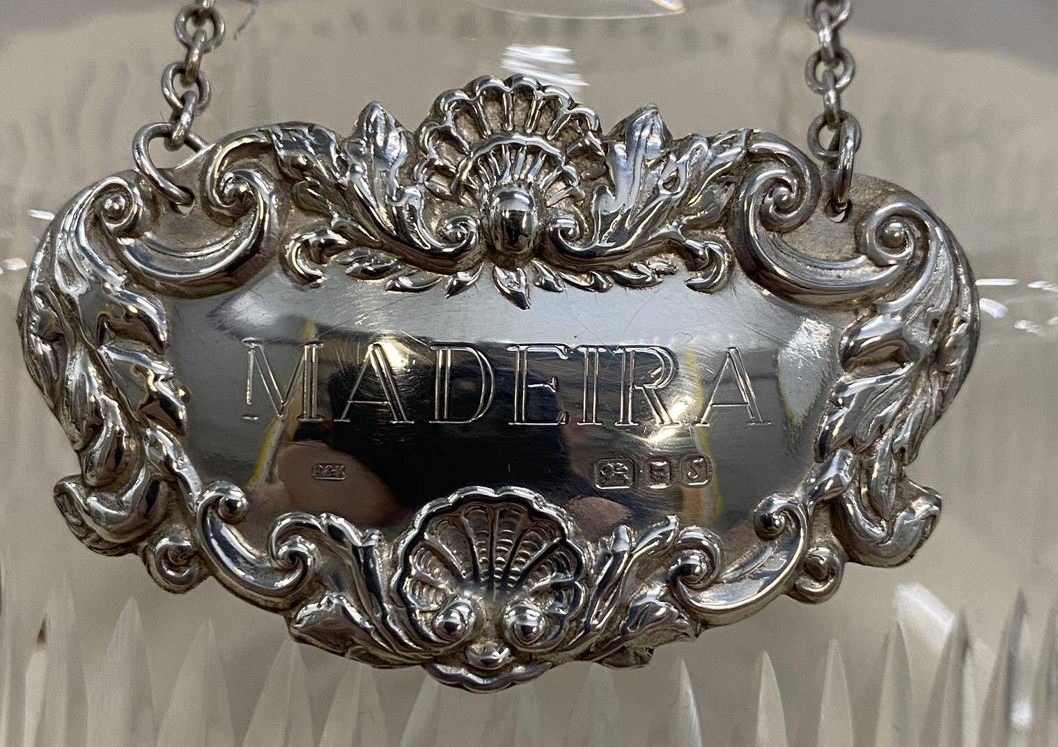 Antique Cut Crystal Carafe Sterling Madeira 1973