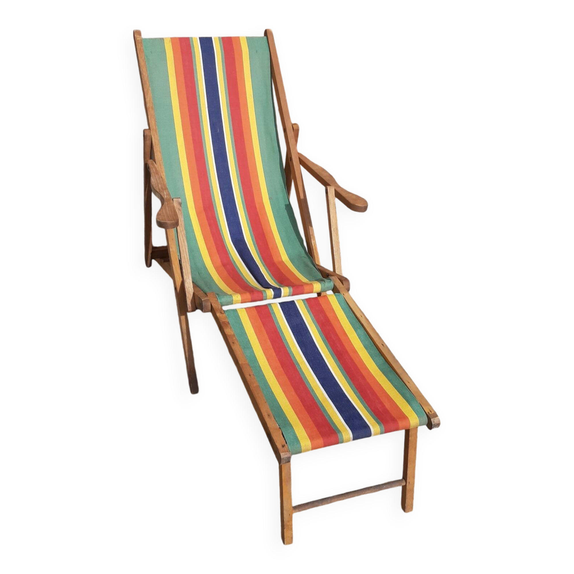 Vintage deckchair, lounge chair or chaise longue
