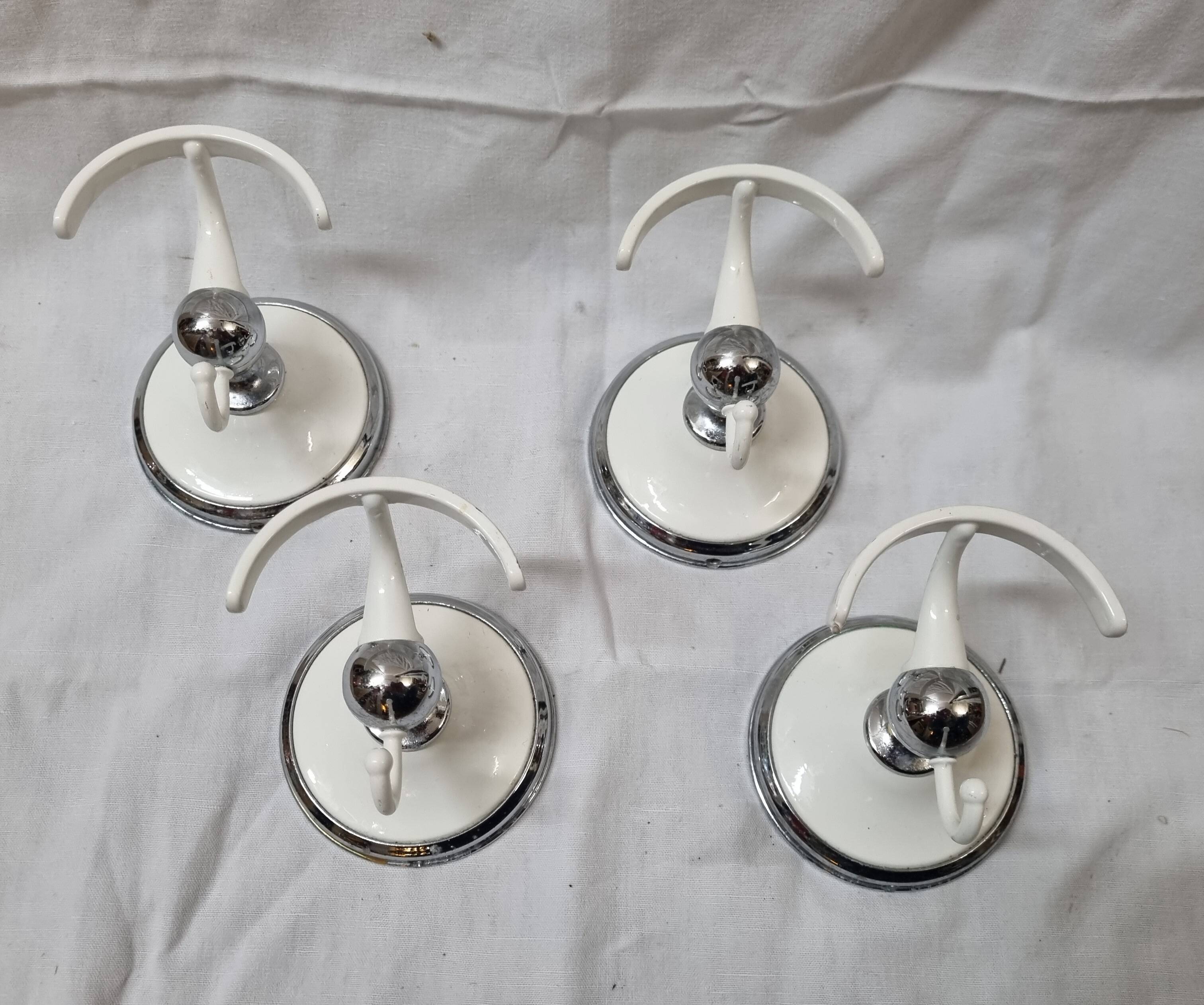 White metal and stainless steel coat hook, 1970/80