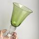 Set of 4 wine glass bubbled glass of Biot green 70s