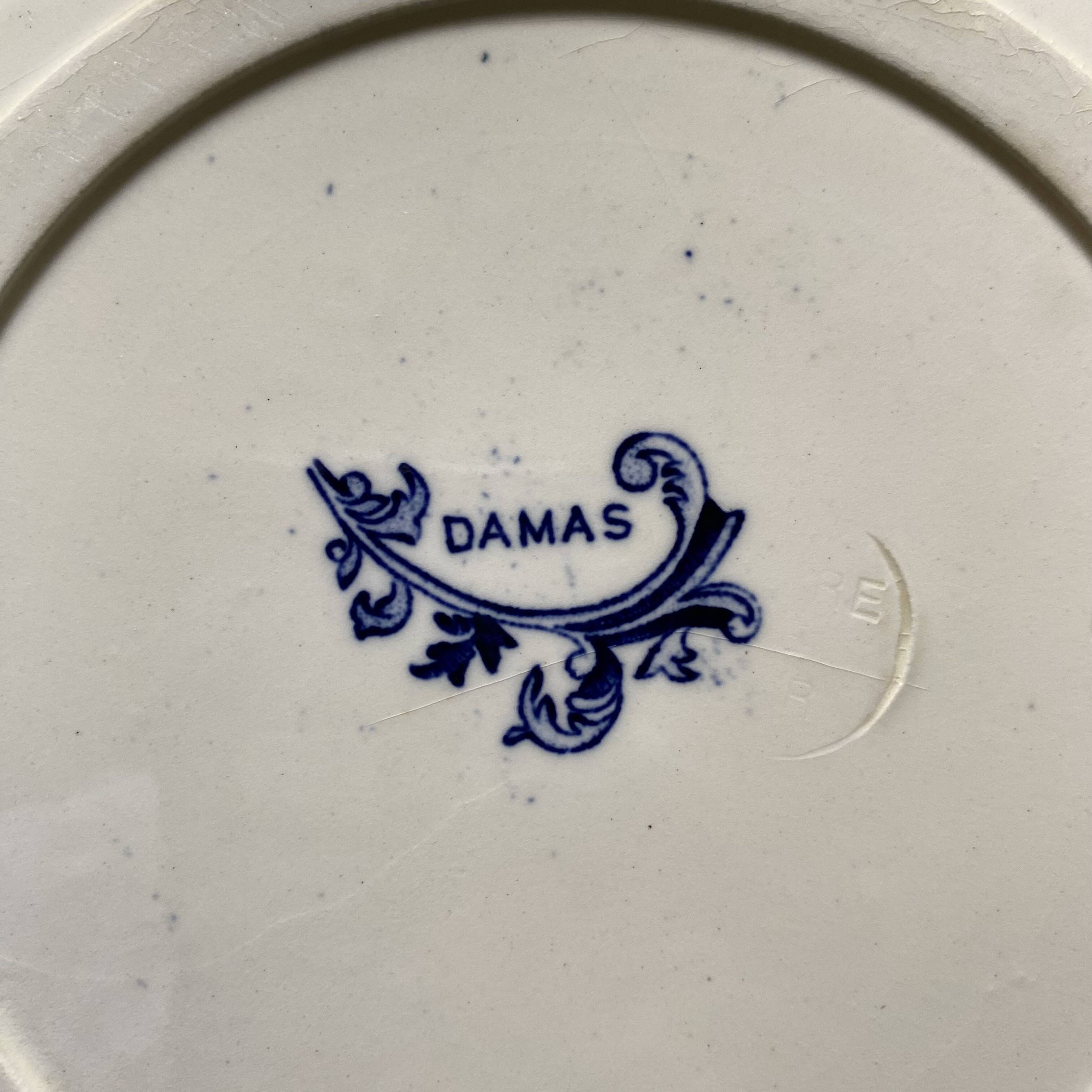 Sarreguemines ironstone flat plates, Damascus model