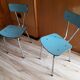 Paire de chaises en formica bleu pastel vintage