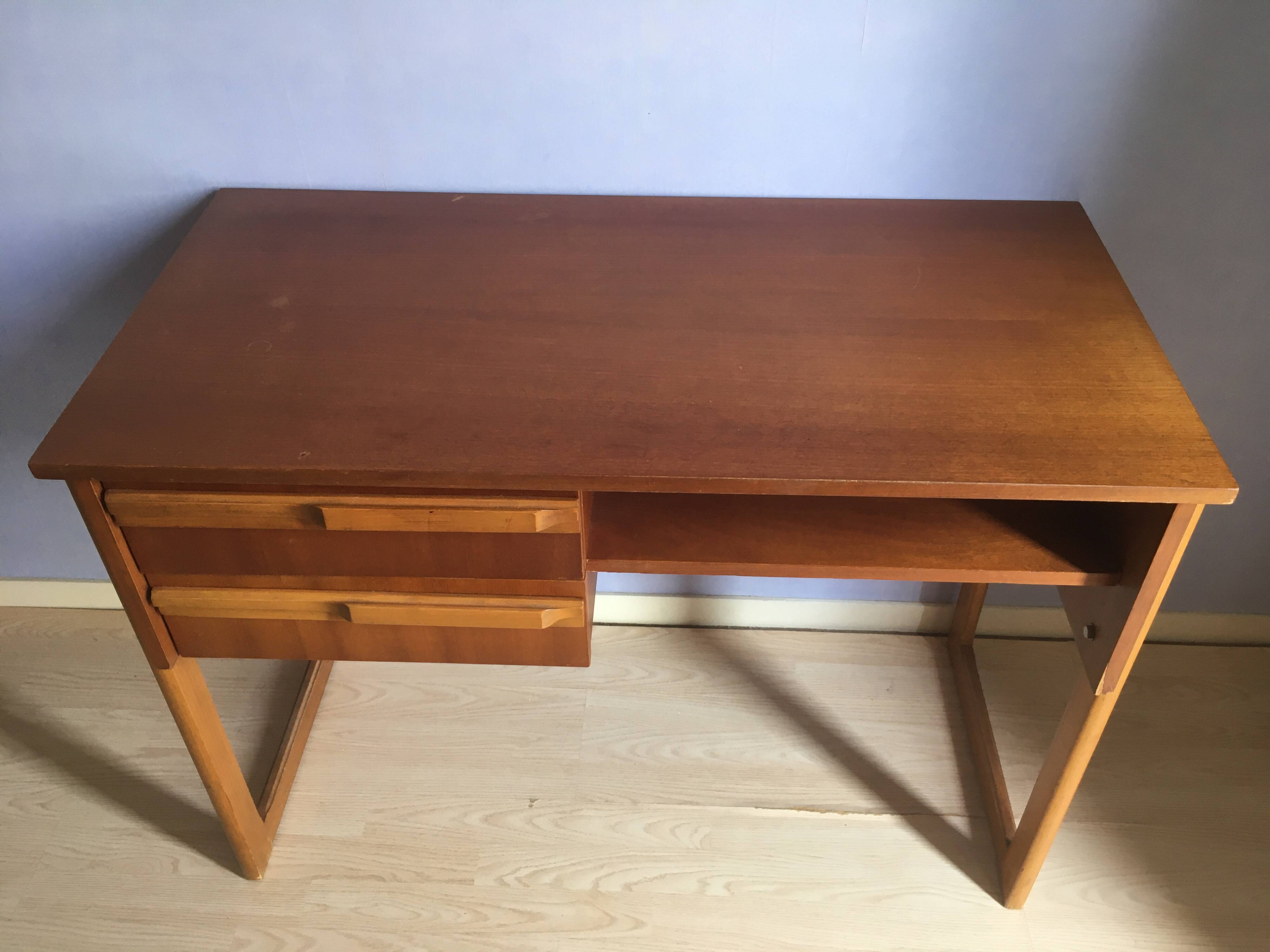 Vintage wooden desk, Scandinavian style, 1970s