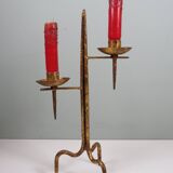 Grand vintage brutalist chandelier, Venetian style, sculptural metal.