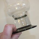 10 tarente thick crystal water glasses, steel gray foot, 1970