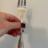 6 forks and 6 fish knives in silver-plated metal, Filet model 1950
