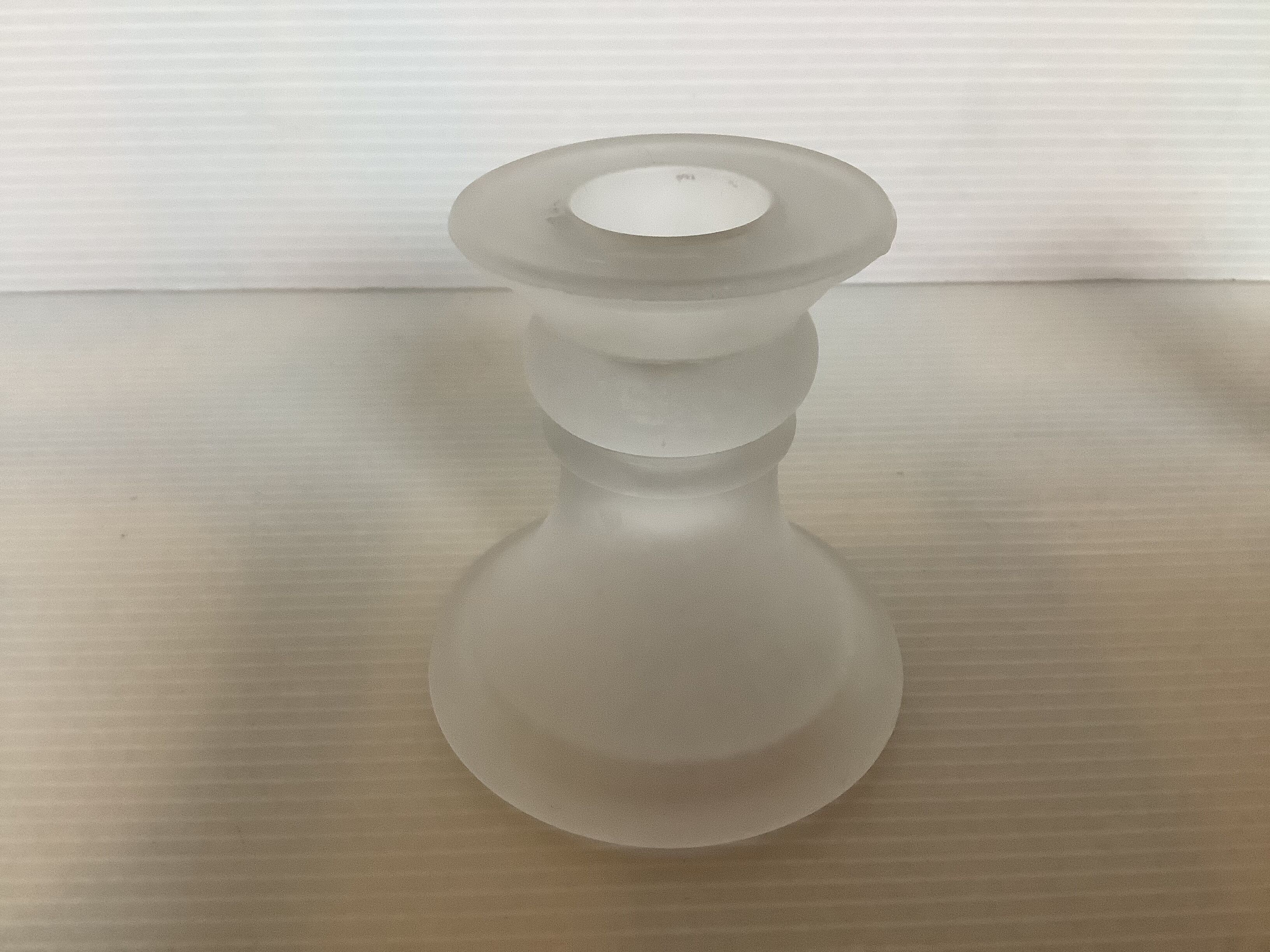 Pair of frosted glass candle holders