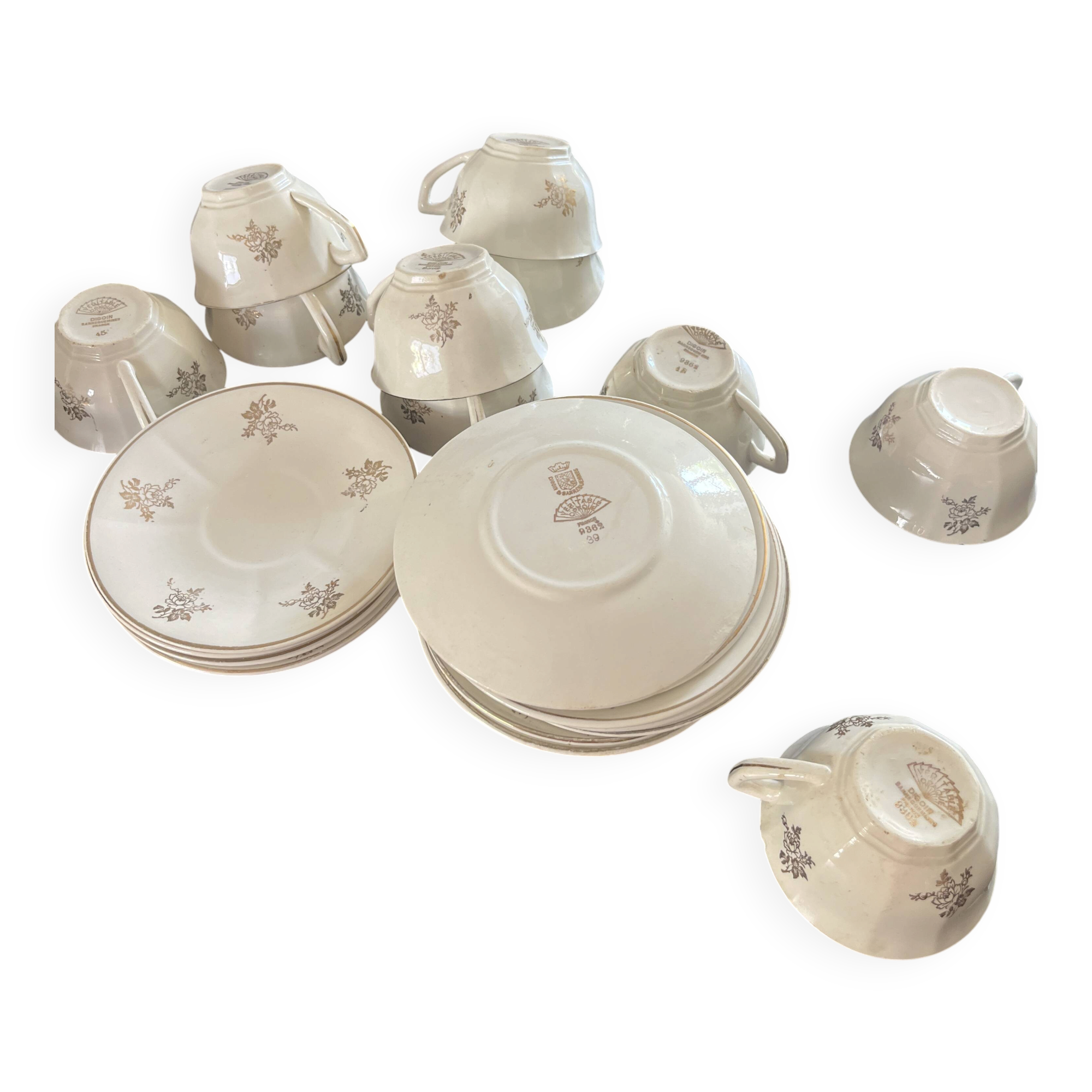 Set of antique coffee cups