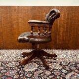 English Brown Chesterfield Captain Chair