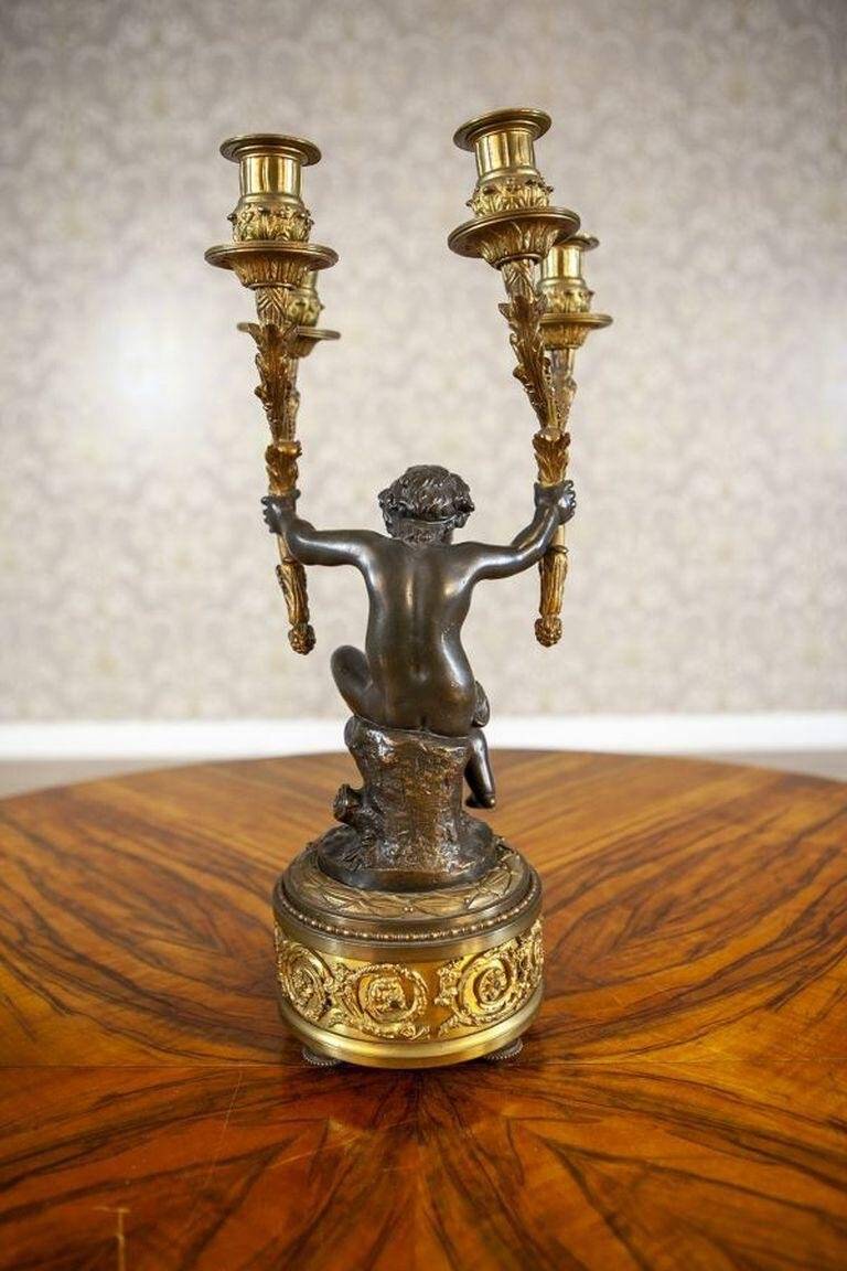 Bronze Four-Armed Candelabras, Set of 2
