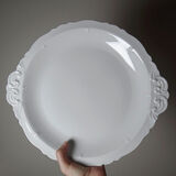 Large serving dish in fine white Limoges porcelain, vintage/antique.