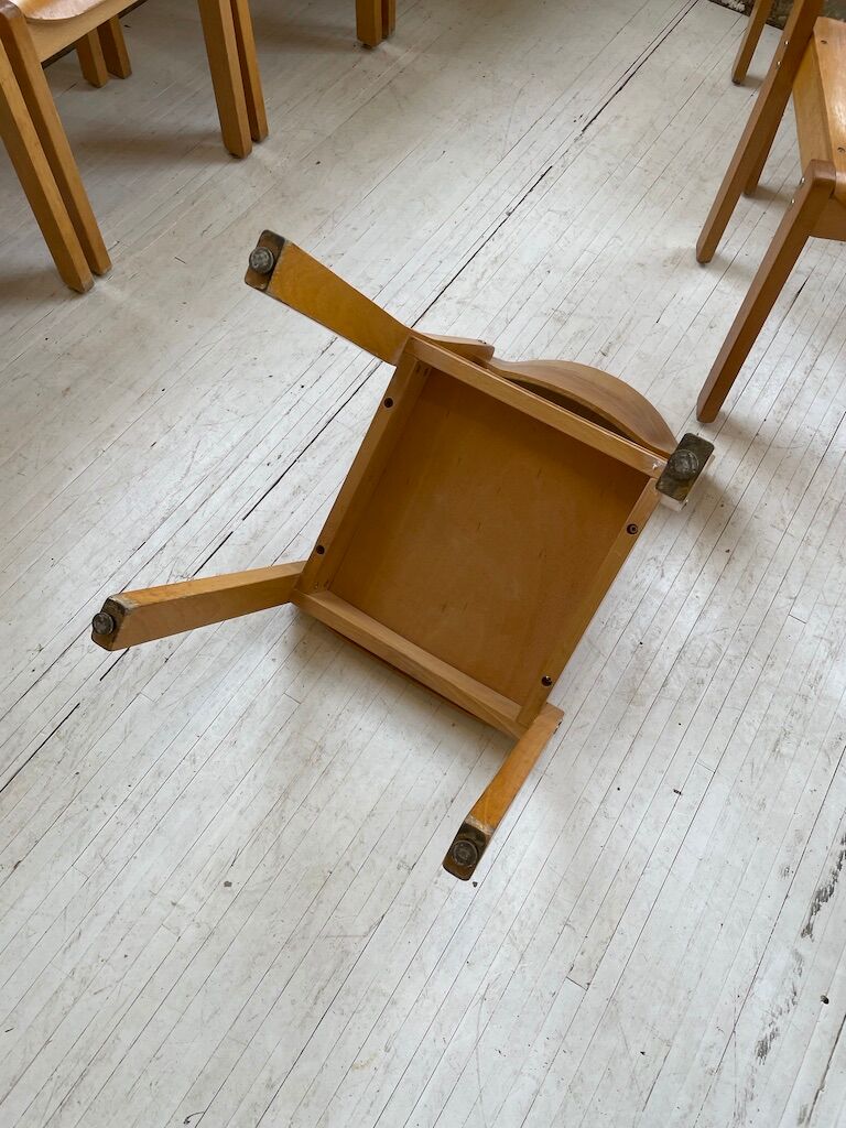 12 80s beech chairs