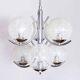 Vintage chandelier in chrome metal and glass 1970