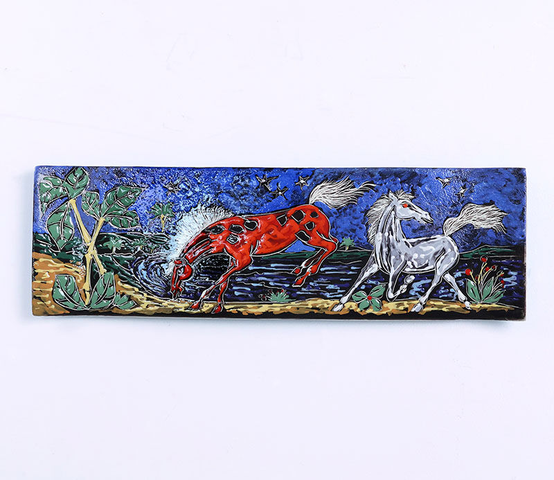 Vintage Libertas ceramic wall plaque, San Marino 1950s